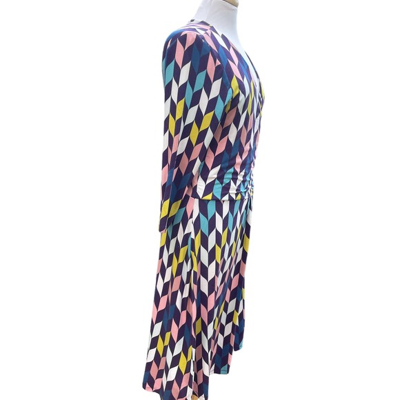 Boden | Geometric Print Faux Wrap Dress - Picture 8 of 12